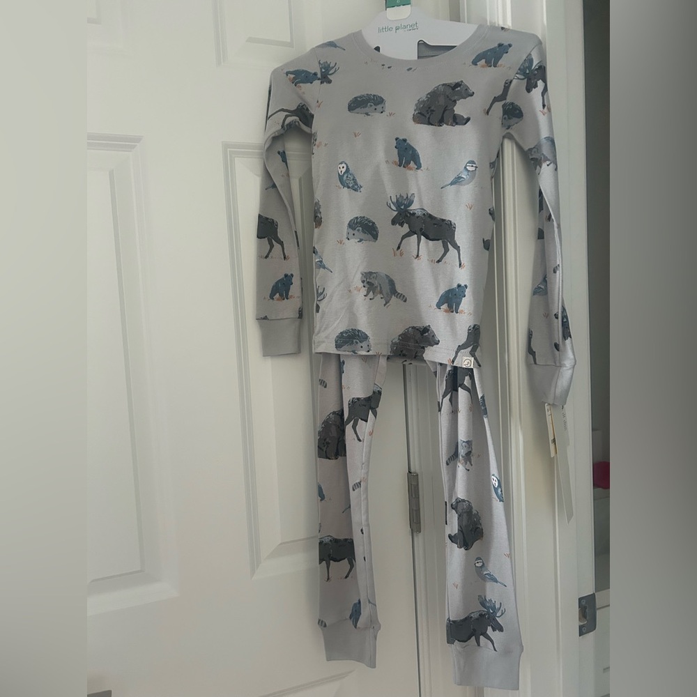Carters Kids Animal Print Pajamas - Gray